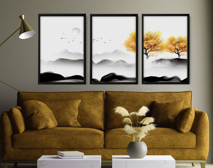 Living room wall decor, Home Decor Wall hanging, Japanese Art New Home gift