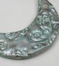 Verdigris Brocade Ceramic Crescent Bib Pendant - Image 2