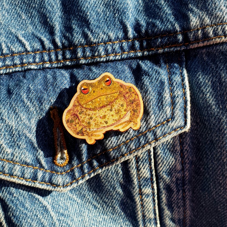 Common Toad Wooden Pin