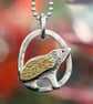 Recycled Silver and Brass Pendant Hedgehog - Image 1