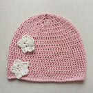 French Vanilla Hat with Flowers