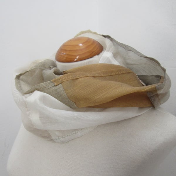 Neutral Shades Scrap Fabric Voile Cowl