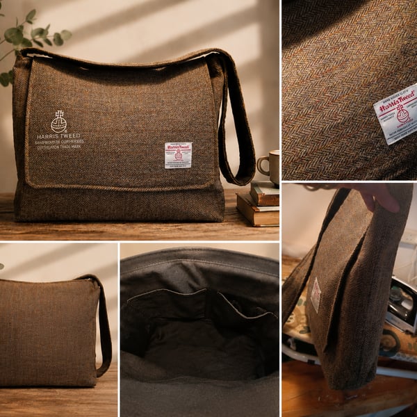 Handmade Harris Tweed luggage weekend large bag
