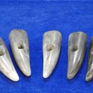 Set of 5 vintage acrylic toggles, grey horn effect