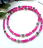 Pink Quartzite,  Amethyst & Peridot Sterling Silver Necklace - Image 8