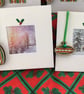 Set of six Christmas Cards with added handwoven decorations. - Image 2