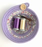 Lilac Coiled Rope Bowl with Floral Fabric Trim - Image 5