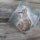 Xl brian the snail blue Ceramic handmade coffee mug 