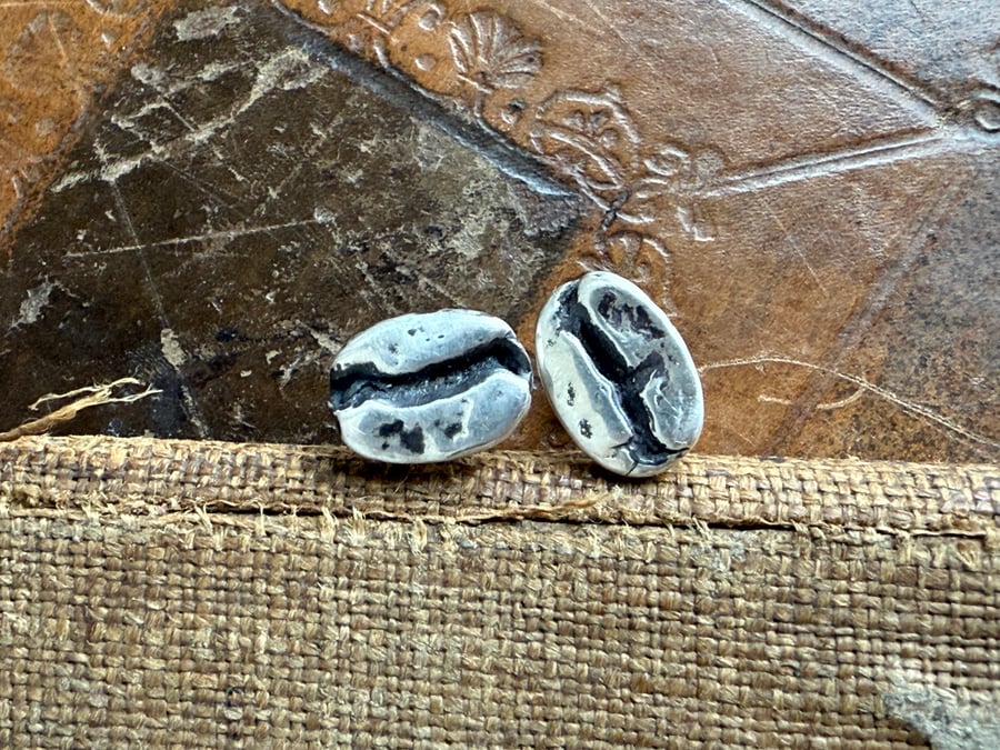 Sterling Silver Coffee Bean Earrings