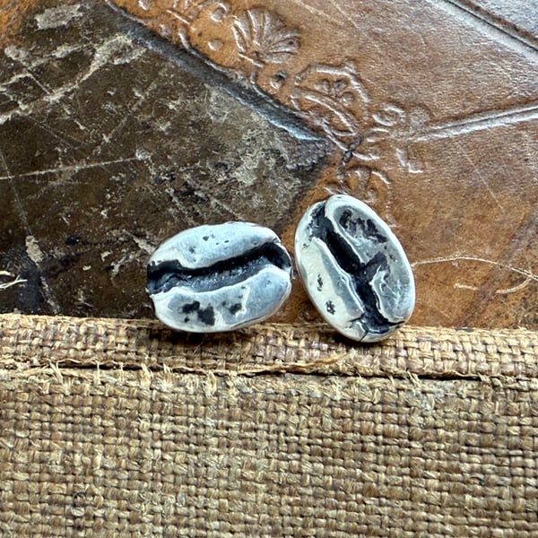 Sterling Silver Coffee Bean Earrings