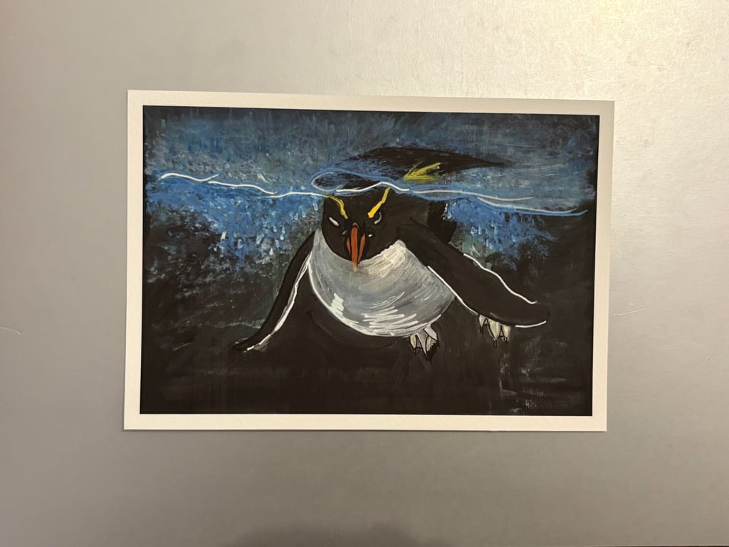 Rockerhopper Penguin Swimming Small Fine Art Print 