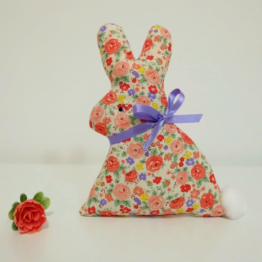 Rabbit Lavender Sachet, Rosy Floral Easter Bunny Rabbit Scented Sachet 
