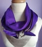 Sari double sided triangular scarf. Pale gold and Purple - Image 4