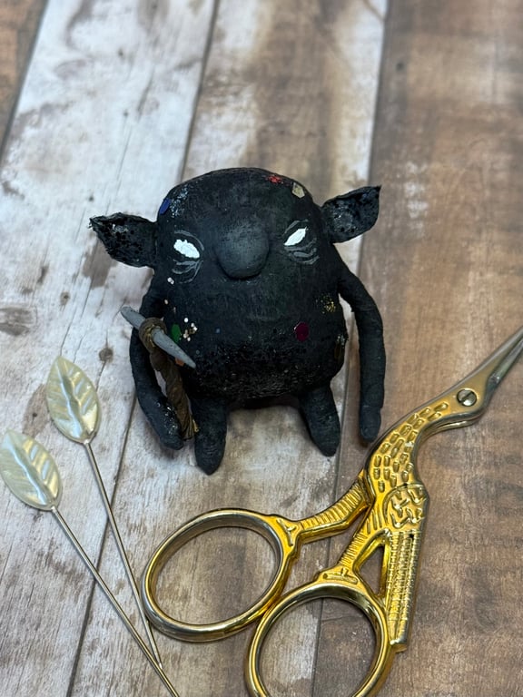 Spun Cotton Coblynau Art Doll Mawr