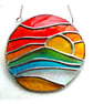 Sunset Beach Waves Stained Glass Suncatcher - Image 6