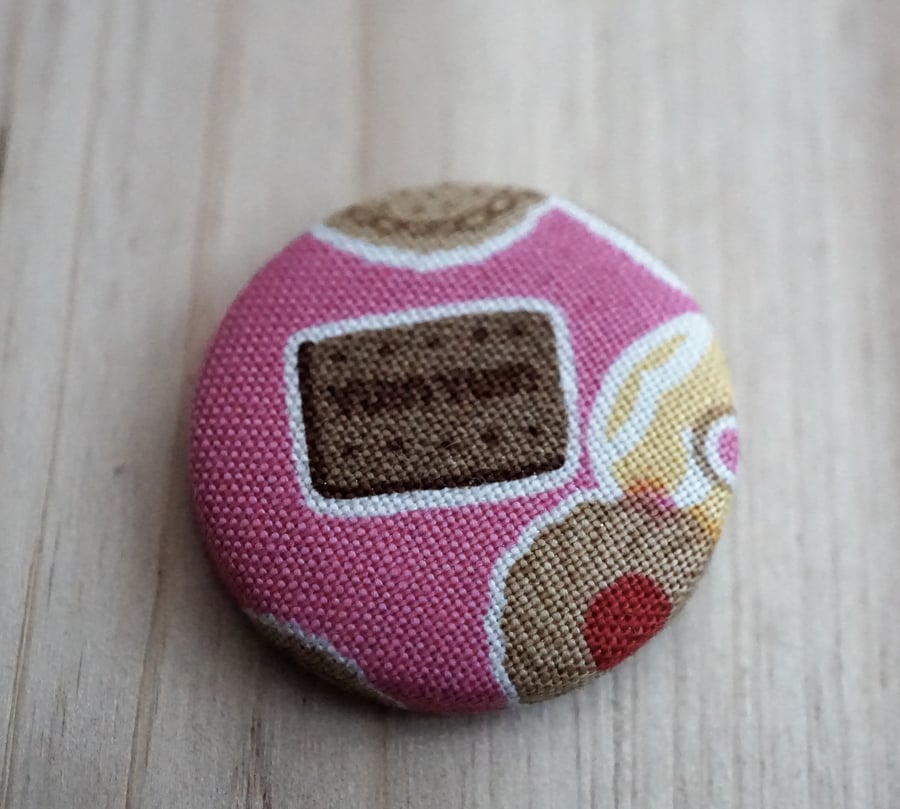 SALE Chocolate Biscuit  Fabric Badge 