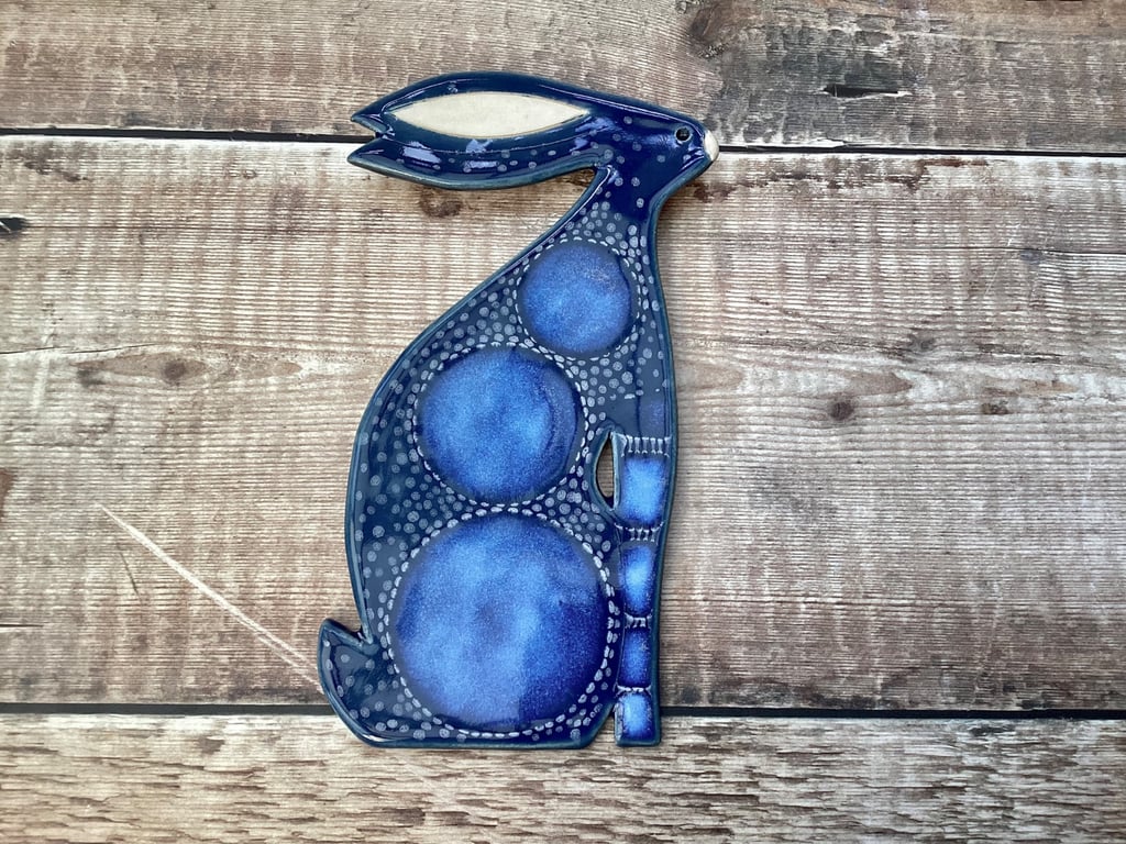 Ceramic Hare wall hanging plaque