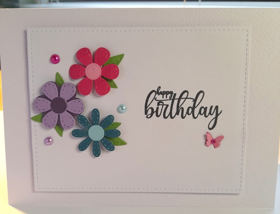 Bright Blossoms Birthday Card