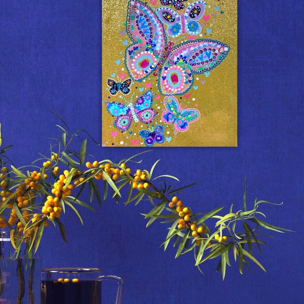 Butterfly Garden in Gold