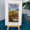 Peak District memories, needle felt landscape 4” x 6”, wall art