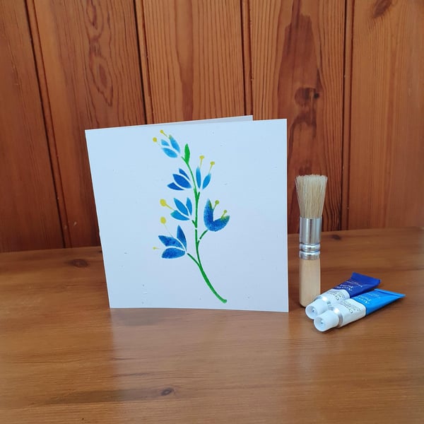 Stencilled Flower Greeting Card