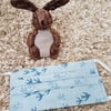 Adult face covering – Blue bird print material