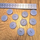 Packet of 10 quality opaque pale teal BUTTONS for knitting, sewing & crafting