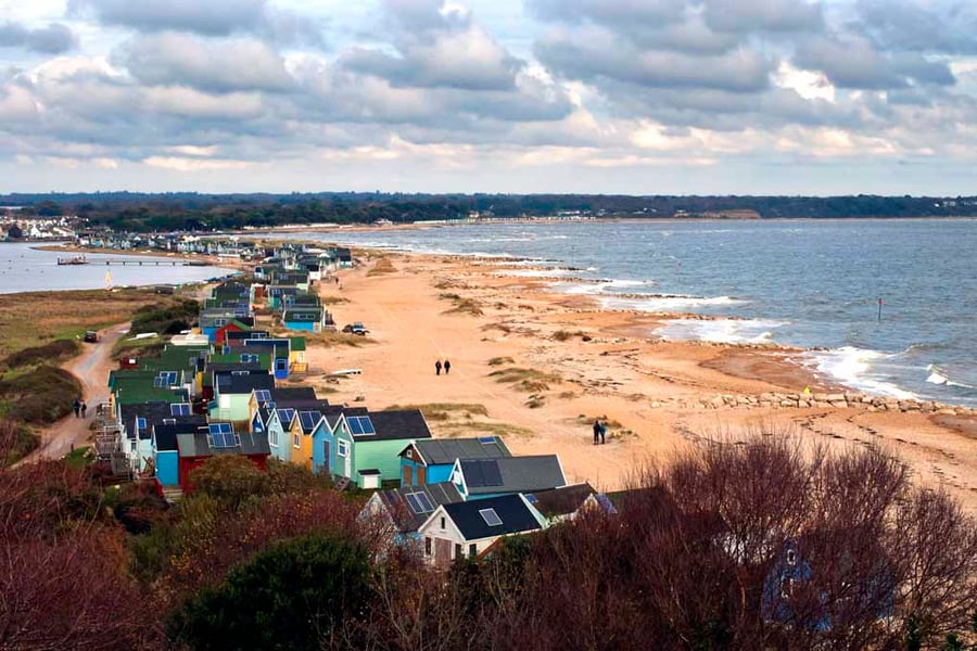 Hengistbury Head Beach Huts Dorset Photograph Print