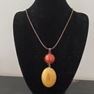 Sunset Ember Resin Pendant Necklace