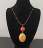 Sunset Ember Resin Pendant Necklace