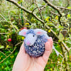 Needle Felted Winter blue Sheep bauble - hanger - Christmas - Wool