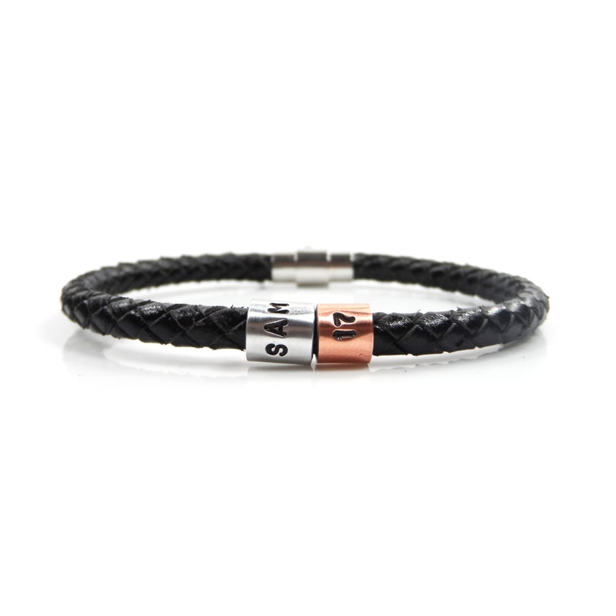 17th Birthday Personalised Leather Bracelet – Gift Boxed - Free Delivery