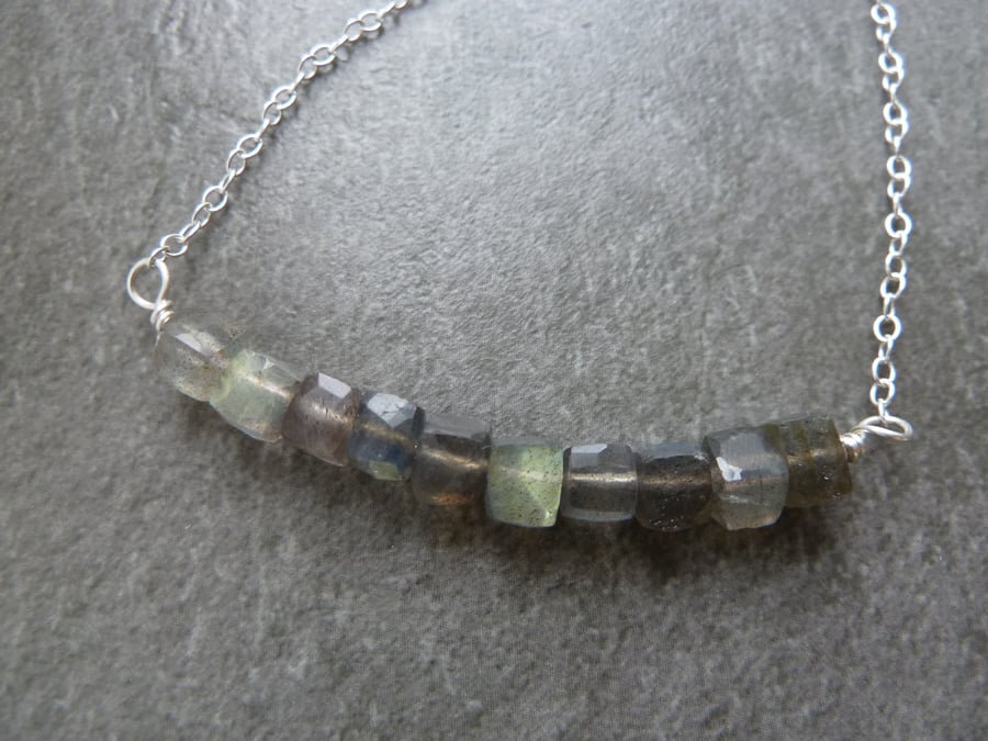 labradorite necklace, sterling silver