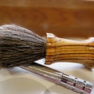 Handcrafted Zebrano Shaving Brush with synthetic Black Knot-SKU-SB05