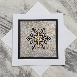 Black & Gold Snowflake Christmas Card 