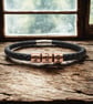 7th Wedding Anniversary Gift - Leather & Copper Bracelet - Free Delivery - Image 3
