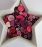 50g Mixed Pink Craft Buttons - Image 1