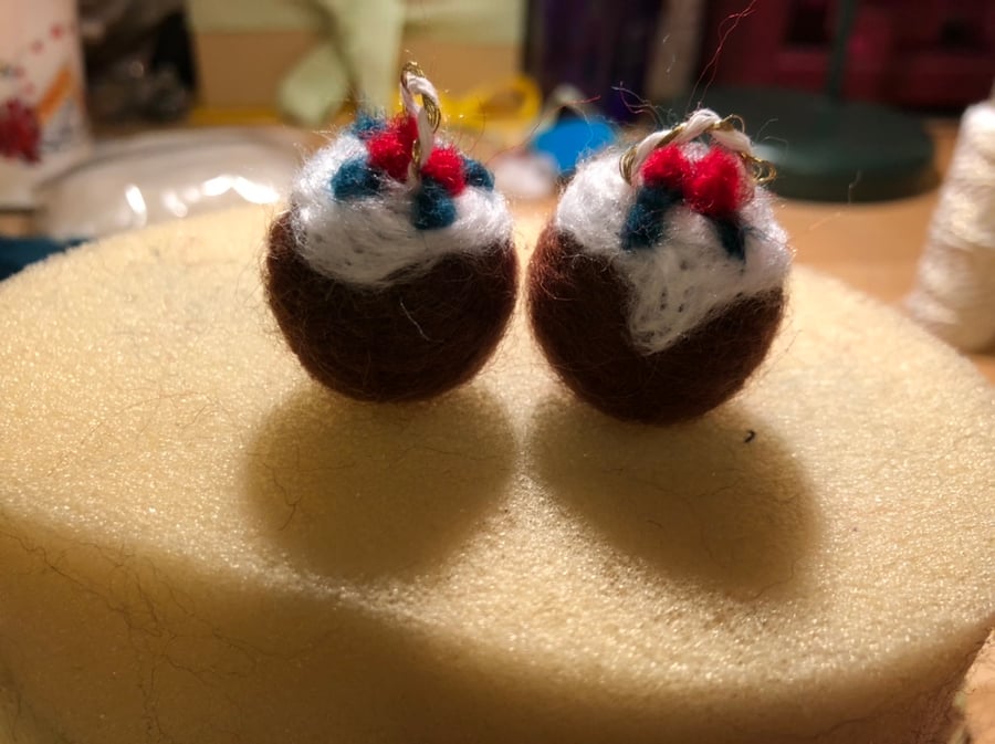 Christmas Pudding Earrings