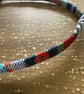Handmade Multicolor Woven Bracelet - Red, Navy, Green & White  - Image 3