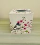 Bird on a Branch Decoupaged Square MDF Tissue Box Cover