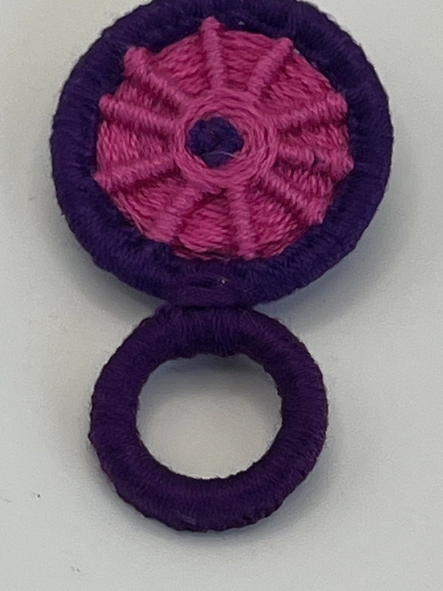 Glasses Holder Brooch - Purple and Pink