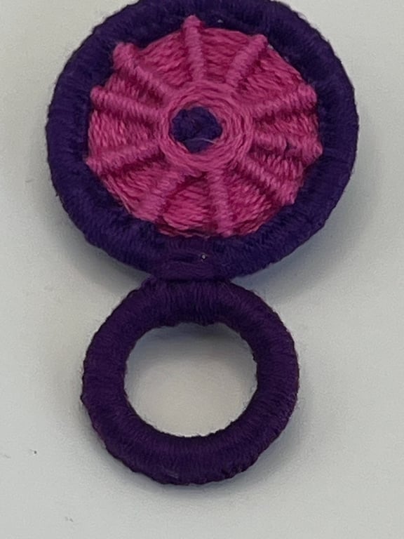 Glasses Holder Brooch - Purple and Pink