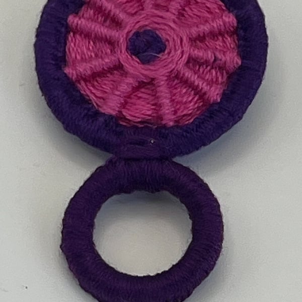 Glasses Holder Brooch - Purple and Pink