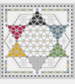 221E Cross Stitch chart Chinese Checkers Sternhalma Game Board Sampler - Image 7