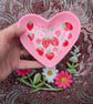 Strawberry Pink heart shaped ceramic ring dish  - Image 1