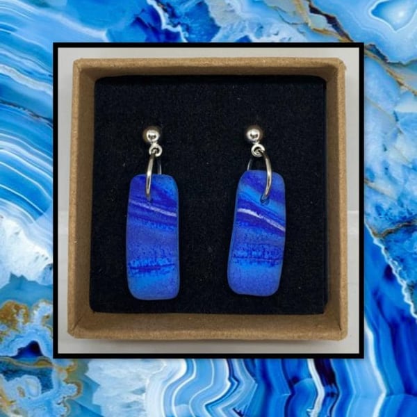 Agate inspired lightweight clay earrings