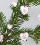 Nordic Scandinavian Swedish Wooden Heart Hanging Decorations Red White Snowflake