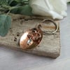 Bag Charm, Love Spoon Copper and Sterling Silver Keyring