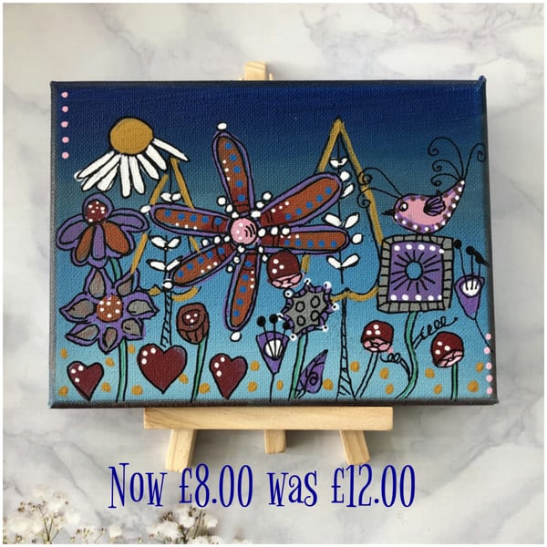 Folk art style plaques with easel 