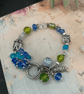 Bracelet, pretty glass beaded charm bracelet, unique statement accessories 